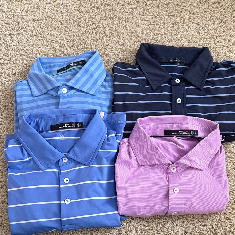 RLX Ralph Lauren Men's Striped Button Down Shirts - Blue, Navy, Pink